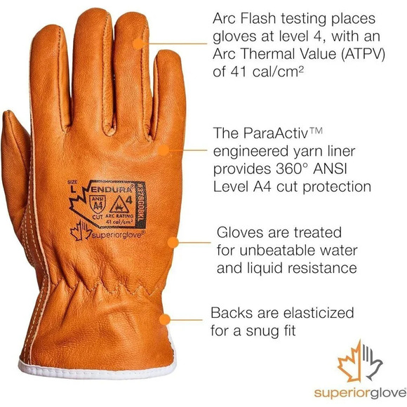 Men's Superior  Glove Goat Grain Leather Drivers Glove with Kevlar Lined - Picture 7 of 12